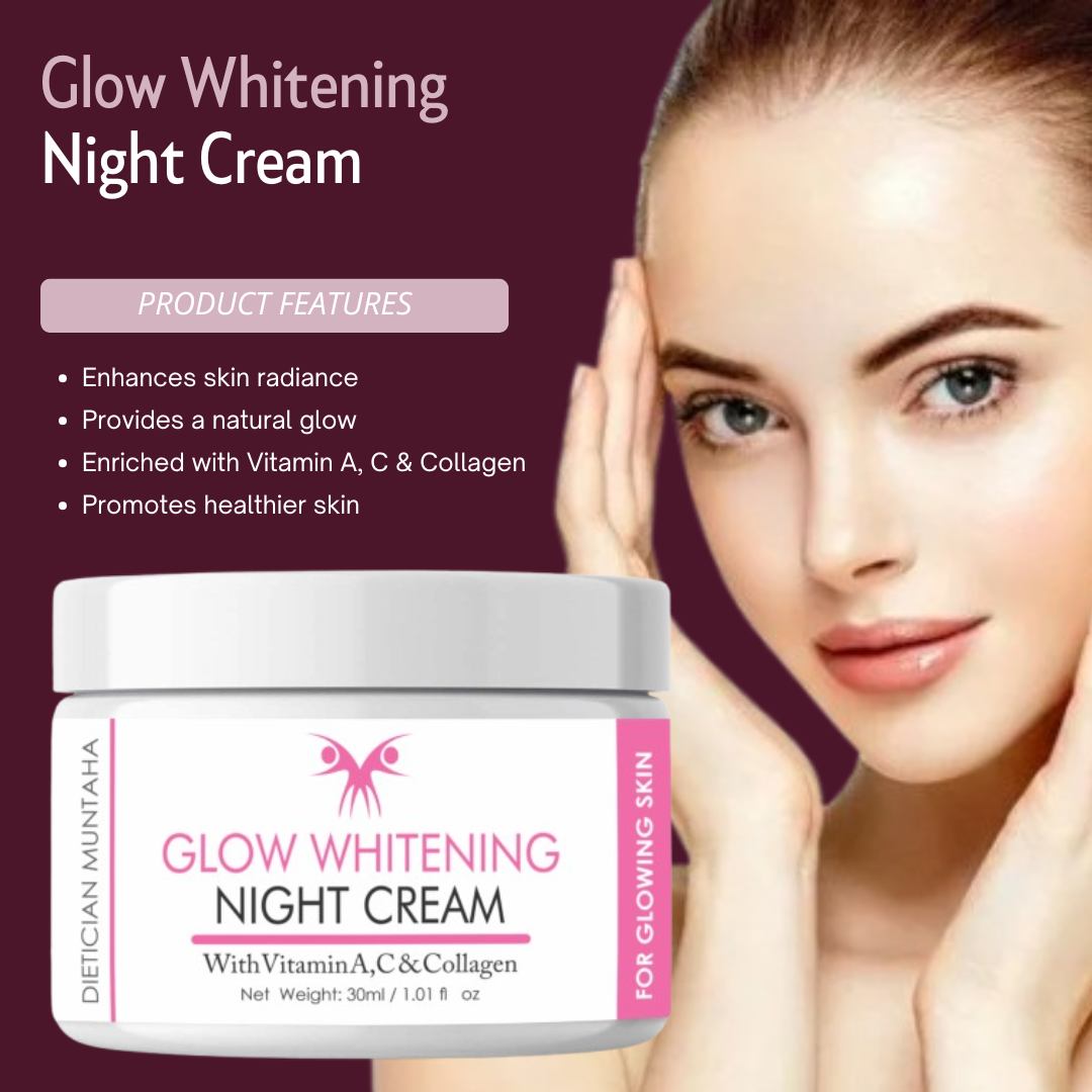 Glow Whitening Night Cream with Vitamin A, C & Collagen (30ml)