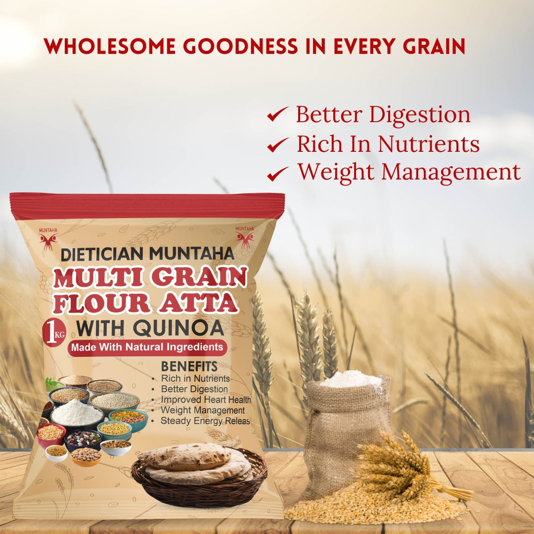 Dietician Muntaha Multi Grain Flour Atta with Quinoa (1kg)